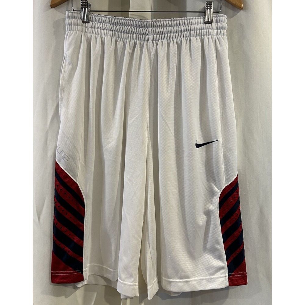 Nike Elite Dri-fit White Basketball Shorts Size‎ Large